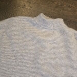 MAGASIN du NORD Women's Alpaca Wool Mock Neck Sweater XL Light Gray Oversized
